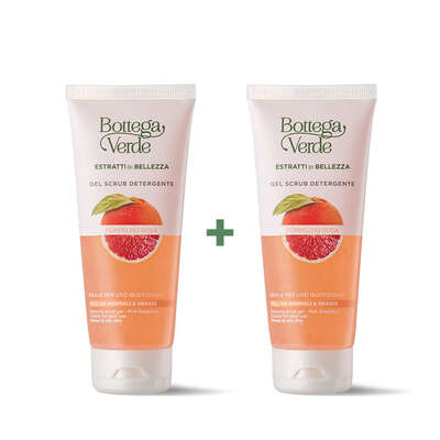Offerta 2 pezzi  Estratti di bellezza - Gel scrub detergente - Pompelmo Rosa - ideale per uso quotidiano - pelli da normali a grasse