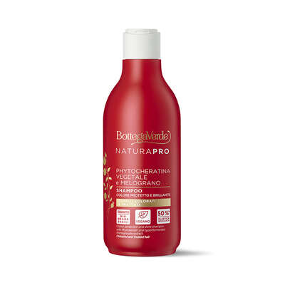 Champú Color protegido y brillante con Fitoqueratina vegetal e hiperfermentado de Granada de la finca Tenuta Bottega Verde (250 ml) - cabello teñido y tratado