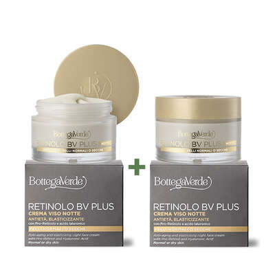 Offerta 2 pezzi  Retinolo Bv Plus - Crema viso notte - antietà, elasticizzante - con Pro-Retinolo e acido laluronico (50 ml) - pelli normali o secche